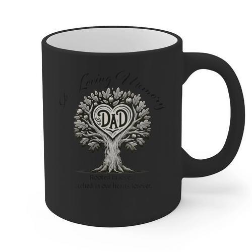 Dad Father Memory And Memorial Tree Of Life With Heart Graphic Print Coffee Mug - Easessy