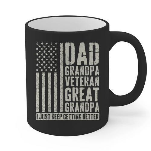 Dad Grandpa Veteran Great Grandpa Graphic Print Coffee Mug - Father's Day Fun