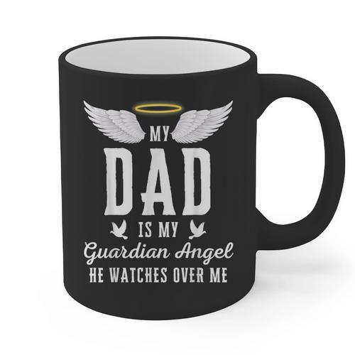 My Dad Is My Guardian Angel In Loving Memory Memorial Tee Graphic Print Coffee Mug - Easessy