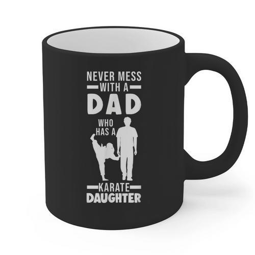Dad Who Has a Karate Daughter Dad & Daughter Graphic Print Coffee Mug - Father's Day Fun