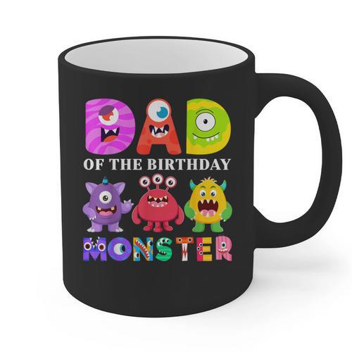 Dad Little Monster Kids 1st Birthday Party Family Monster Small Graphic Print Coffee Mug - Father's Day Fun