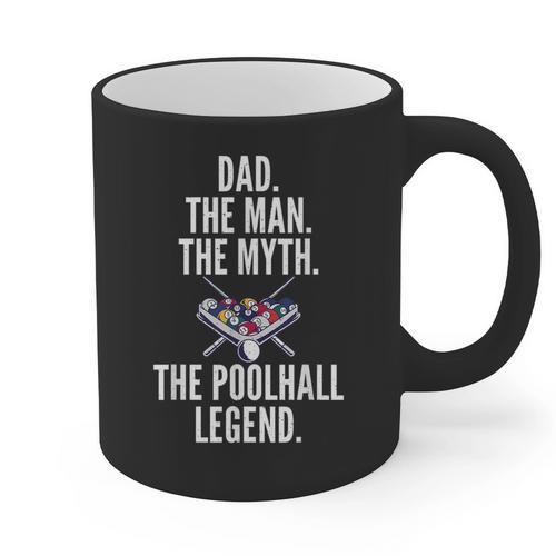 Dad The Man The Myth The Poolhall Legend Pool Billiards Dad Graphic Print Coffee Mug - Father's Day Fun