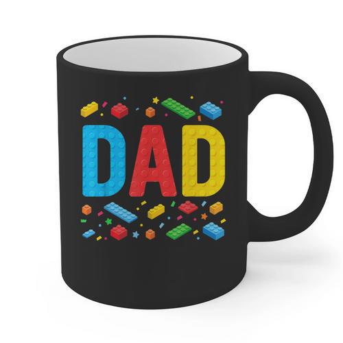 Dad Master Builder Building Bricks Blocks Family Fathers Day Graphic Print Coffee Mug - Father's Day Fun