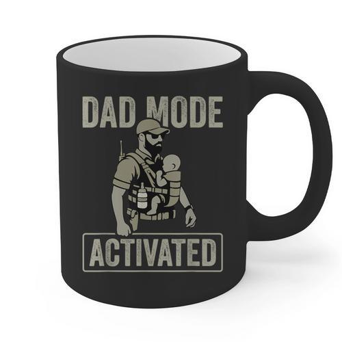 Dad Mode Activated Tactical Baby Carrier Military Father Graphic Print Coffee Mug - Father's Day Fun