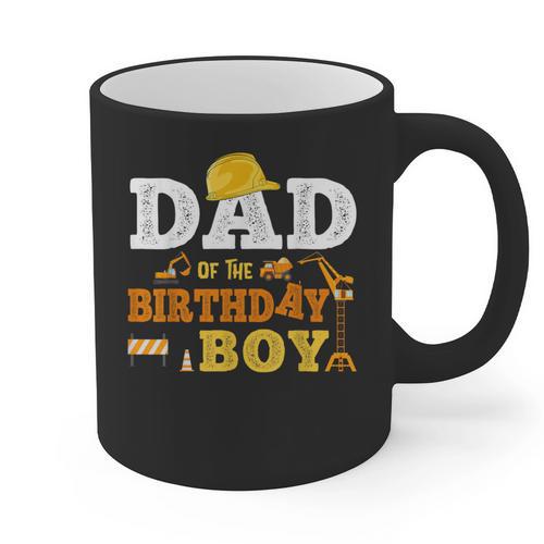 Dad Mom Of The Birthday Boy Kid Construction Matching Family Graphic Print Coffee Mug - Father's Day Fun