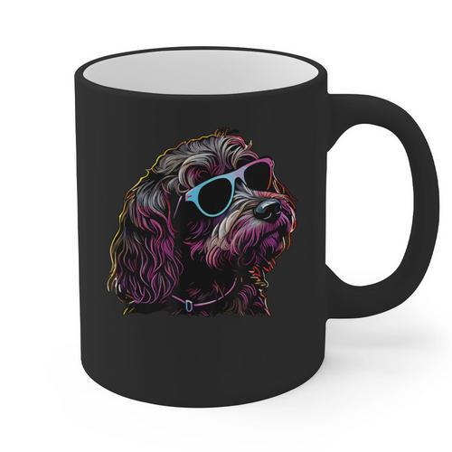 Dad Mom Cool Dog Sunglasses Cockapoo Graphic Print Coffee Mug - Father's Day Fun