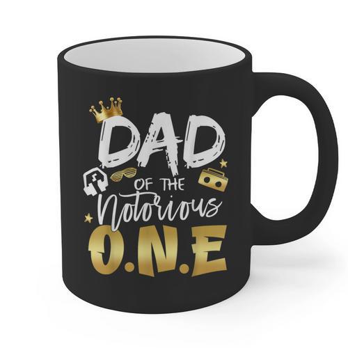 Dad Of The Notorious One Old School 1st Hip Hop Birthday Graphic Print Coffee Mug - Father's Day Fun