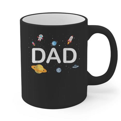 Dad Outer Space Birthday Party Family Boys Girls Graphic Print Coffee Mug - Father's Day Fun