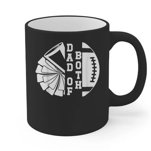 Dad Of Both Proud Football And Cheer Dad Graphic Print Coffee Mug - Father's Day Fun