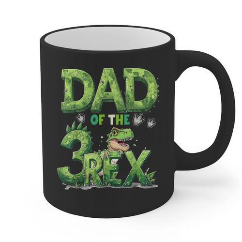 Dad Of The Three Rex Birthday Boy Dinosaur Family Matching Graphic Print Coffee Mug - Father's Day Fun