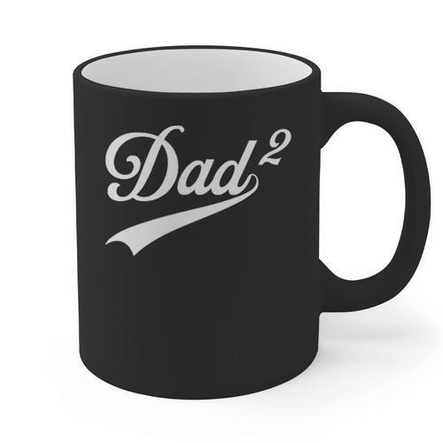 Dad Of Two Promoted For The Second Time Daddy Squared Graphic Print Coffee Mug - Father's Day Fun