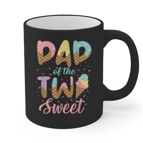 Dad Of The Two Sweet Birthday Girl Ice Cream Lovers 2nd Graphic Print Coffee Mug - Father's Day Fun