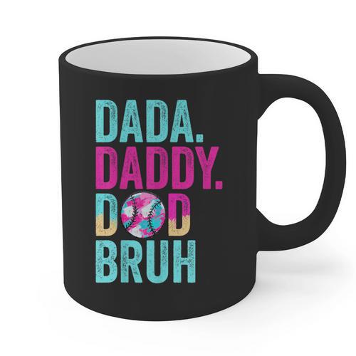 Dada Daddy Dad Bruh Baseball Drip Ice Cream Dad Bruh Graphic Print Coffee Mug - Father's Day Fun