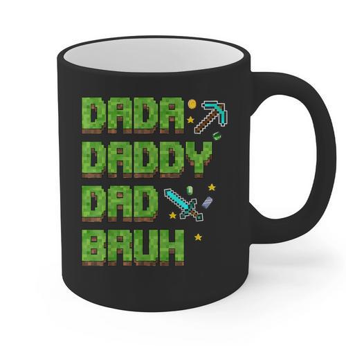 Dada Daddy Dad Bruh Father's Day Game Pixel Graphic Print Coffee Mug - Father's Day Fun