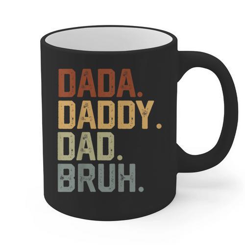 Dada Daddy Dad Bruh Retro Vintage Fathers Day Vintage Graphic Print Coffee Mug - Father's Day Fun