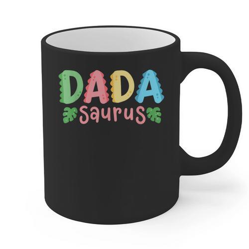 Dada Saurus Kids Dinosaur Birthday Party Family Matching Graphic Print Coffee Mug - Father's Day Fun