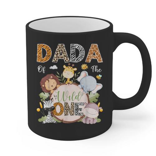 Dada Of The Wild One 1St Birthday Safari Jungle Animals Graphic Print Coffee Mug - Father's Day Fun
