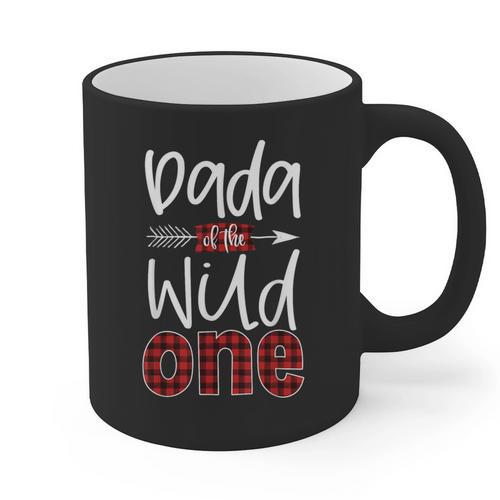 Dada Of The Wild One Buffalo Plaid Lumberjack 1st Birthday Graphic Print Coffee Mug - Father's Day Fun