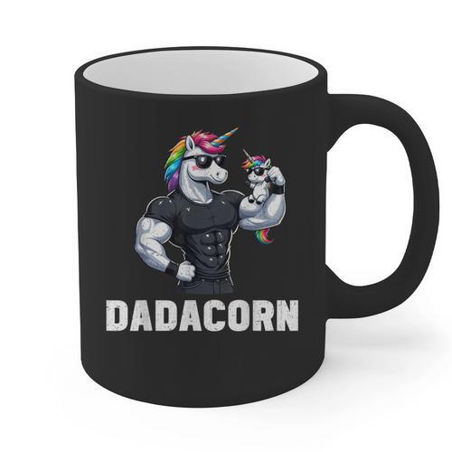 Dadacorn Unicorn Dad Papa Father's Day Daughter Graphic Print Coffee Mug - Father's Day Fun