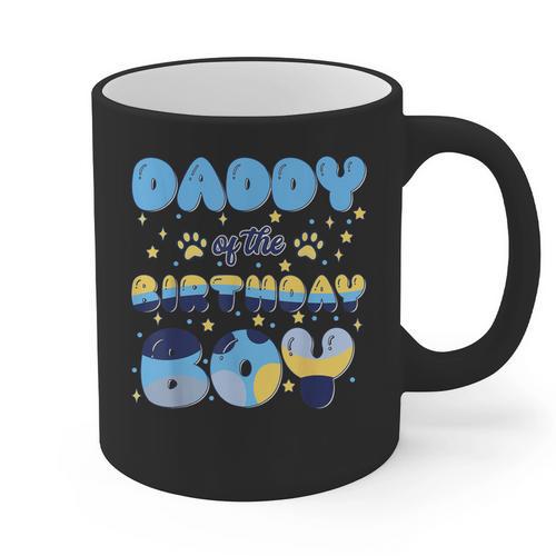 Daddy Of The Bday Boy Blue Dog Theme Party Family Matching Graphic Print Coffee Mug - Father's Day Fun