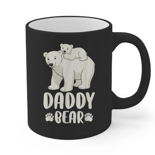 Daddy Bear And Cub Polar Bear Graphic Print Coffee Mug - Father's Day Fun