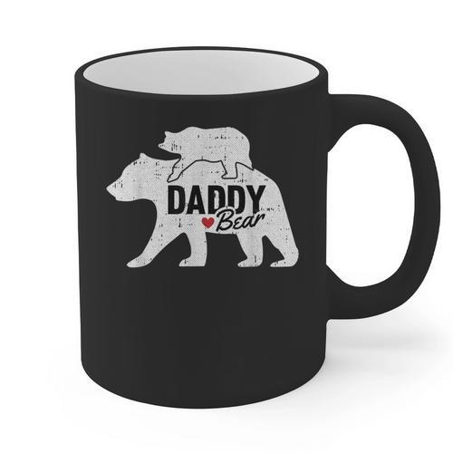 Daddy Bear Fathers Day Cute Baby Cub Papa Dad-a Pops Small Graphic Print Coffee Mug - Father's Day Fun