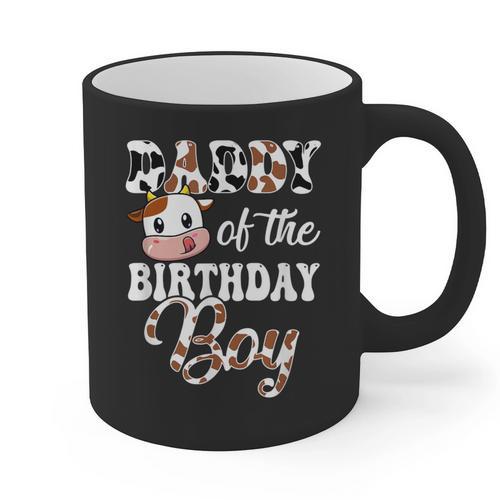 Daddy Of The Birthday Boy Cow Farm 1St Birthday Boy Graphic Print Coffee Mug - Father's Day Fun