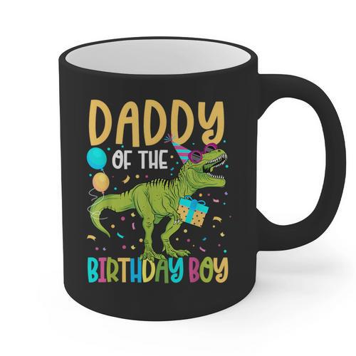 Daddy Of The Birthday Boy Family Matching Dinosaur Squad Graphic Print Coffee Mug - Father's Day Fun