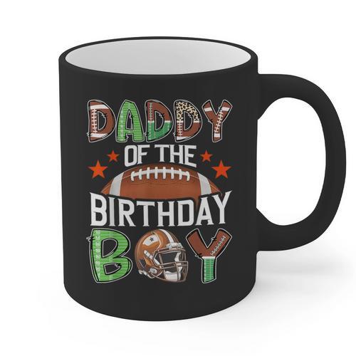 Daddy Of The Birthday Boy Game Day Football Graphic Print Coffee Mug - Father's Day Fun