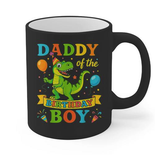 Daddy Of The Birthday Boy T-Rex Dinosaur Birthday Party Graphic Print Coffee Mug - Father's Day Fun
