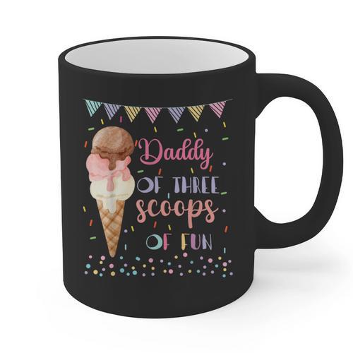 Daddy Dad Ice Cream Third Birthday Three Scoops Of Fun Graphic Print Coffee Mug - Father's Day Fun