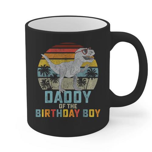 Daddy Dinosaur Of The Birthday Boy Dad Matching Family Graphic Print Coffee Mug - Father's Day Fun