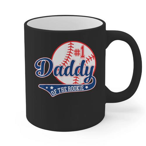 Daddy Of Rookie 1st Birthday Baseball Theme Matching Party Graphic Print Coffee Mug - Father's Day Fun