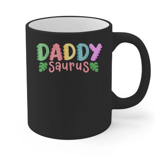 Daddy Saurus Kids Dinosaur Birthday Party Family Matching Graphic Print Coffee Mug - Father's Day Fun