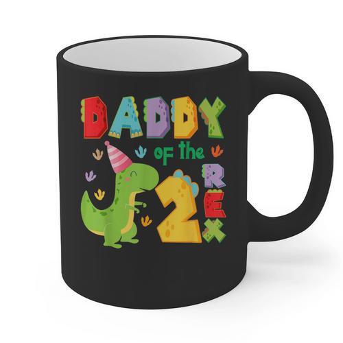 Daddy Of The Two Rex 2Nd Birthday Boy Dinosaur T-Rex Graphic Print Coffee Mug - Father's Day Fun