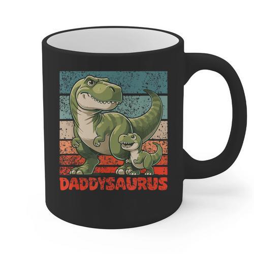 Daddysaurus Father's Day Best Dad T-Rex Papa Graphic Print Coffee Mug - Father's Day Fun