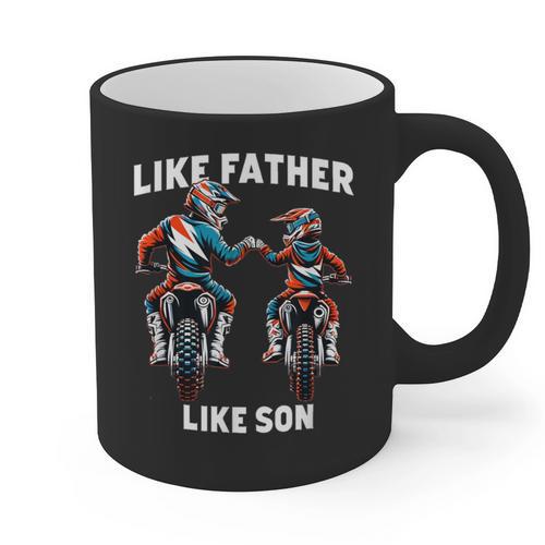Dirt Bike Family Father Son Motocross Off-Road MX Dad Boys Graphic Print Coffee Mug - Father's Day Fun