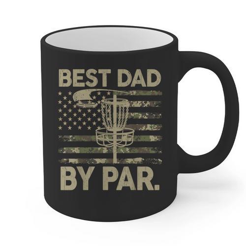 Disc Golf Frisbee Best Dad Par Camo US Flag Golfer Graphic Print Coffee Mug - Father's Day Fun