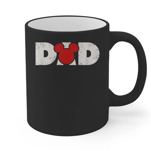 Disney Mickey And Friends Dad Mickey Distressed Text Logo Graphic Print Coffee Mug - Father's Day Fun