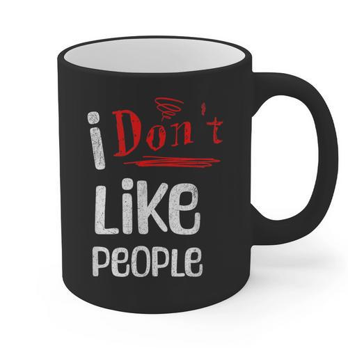 I Don't Like People Introvert Small Graphic Print Coffee Mug - Raresse
