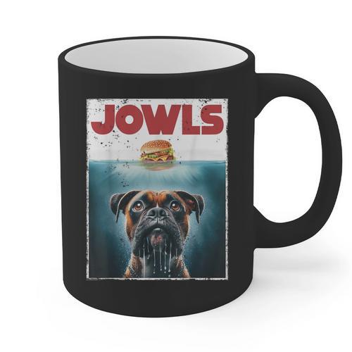 Drooling Boxer Jowls Fawn Dog Mom Dog Dad Burger Graphic Print Coffee Mug - Father's Day Fun
