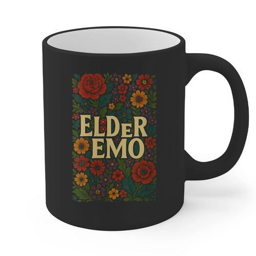 Elder Emo Floral Gothic Vintage Nostalgia Graphic Print Coffee Mug - Figerry