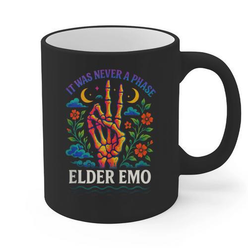 Elder Emo Nostalgia Skeleton Hand Graphic Print Coffee Mug - Figerry