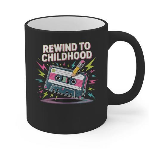 Elder Millennials Embracing 90s Rewind Nostalgia Vibes Graphic Print Coffee Mug - Figerry