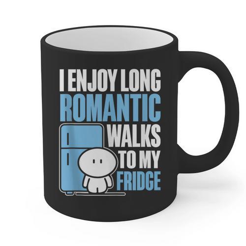 I Enjoy Long Romantic Walks To My Fridge Introvert Graphic Print Coffee Mug - Raresse
