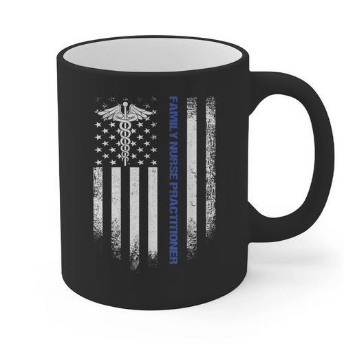 Family Nurse Practitioner Flag FNP Nursing Graduation Graphic Print Coffee Mug - Best Gift Smart