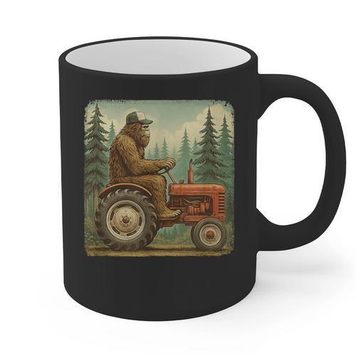 Farmer Men Tractor Rancher Farm Dad Distressed Graphic Print Coffee Mug - Father's Day Fun