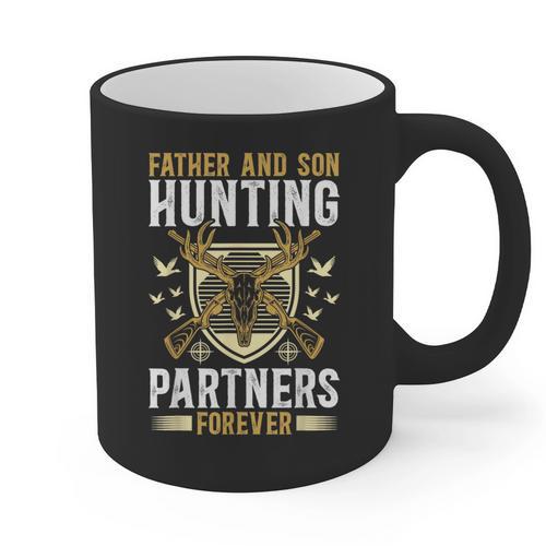 Father And Son Hunting Partners Dad And Son Hunting Buddies Graphic Print Coffee Mug - Father's Day Fun