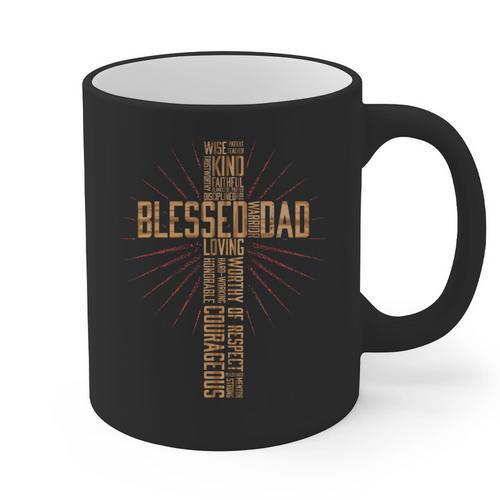 Father's Day Dad Husband Blessed Dad Christian Graphic Print Coffee Mug - Father's Day Fun