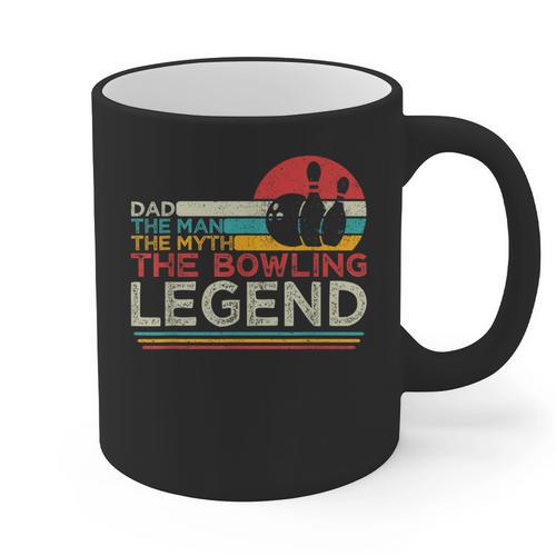 Father's Day The Man The Myth The Bowling Legend Bowler Dad Graphic Print Coffee Mug - Father's Day Fun